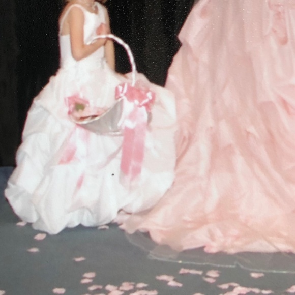 Designer Exquisite White Flower Girl Dress 3 - Picture 15 of 16